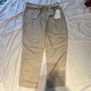 NWT Calvin Klein Linen Tie Waist Pants